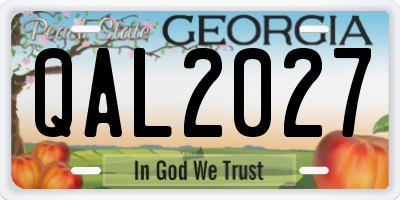 GA license plate QAL2027