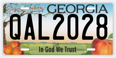 GA license plate QAL2028