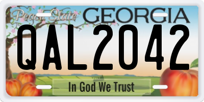 GA license plate QAL2042