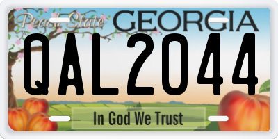 GA license plate QAL2044