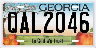 GA license plate QAL2046