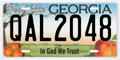 GA license plate QAL2048