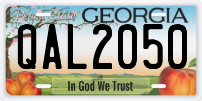 GA license plate QAL2050