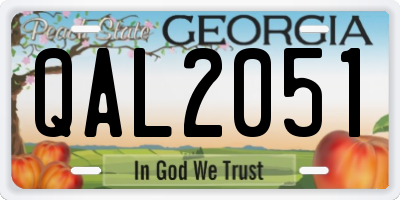 GA license plate QAL2051