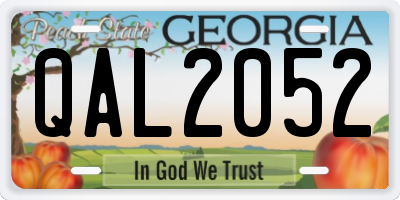 GA license plate QAL2052