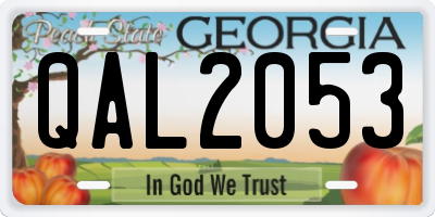 GA license plate QAL2053