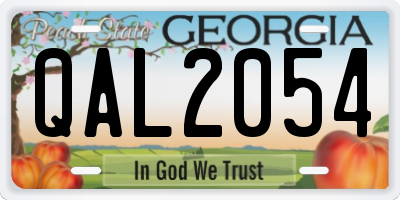 GA license plate QAL2054