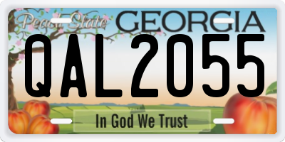 GA license plate QAL2055