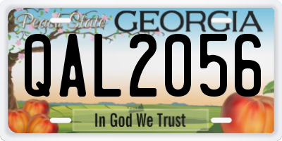 GA license plate QAL2056