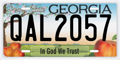 GA license plate QAL2057