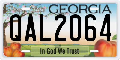 GA license plate QAL2064