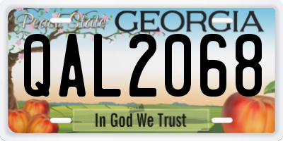 GA license plate QAL2068