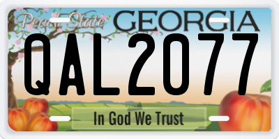 GA license plate QAL2077