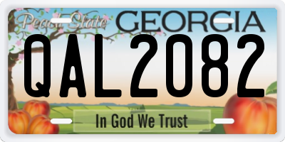 GA license plate QAL2082