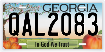 GA license plate QAL2083