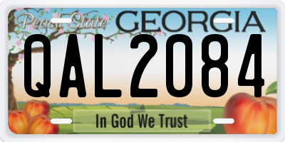 GA license plate QAL2084