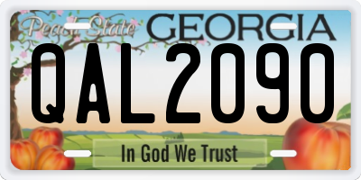 GA license plate QAL2090