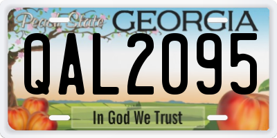 GA license plate QAL2095