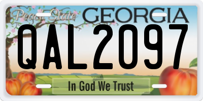 GA license plate QAL2097