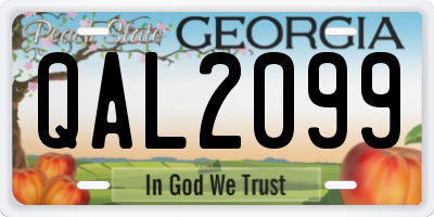 GA license plate QAL2099