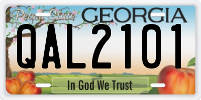 GA license plate QAL2101