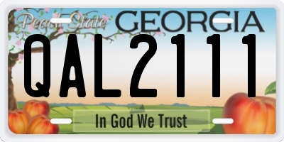 GA license plate QAL2111