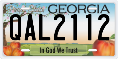 GA license plate QAL2112