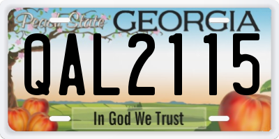 GA license plate QAL2115