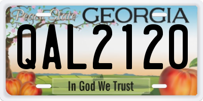 GA license plate QAL2120