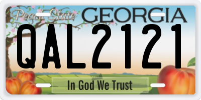 GA license plate QAL2121