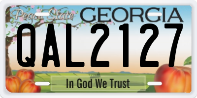 GA license plate QAL2127