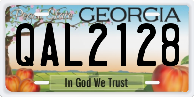 GA license plate QAL2128