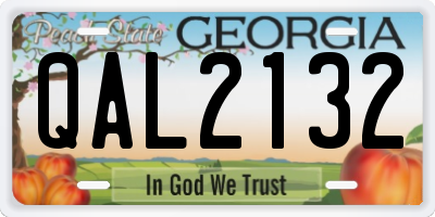 GA license plate QAL2132