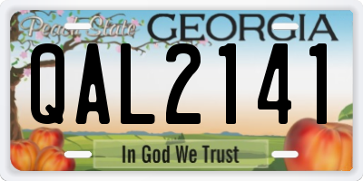 GA license plate QAL2141