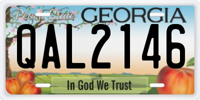 GA license plate QAL2146