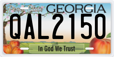 GA license plate QAL2150