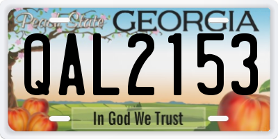 GA license plate QAL2153