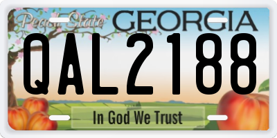 GA license plate QAL2188