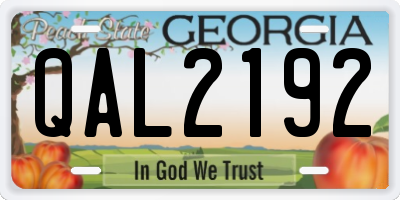 GA license plate QAL2192