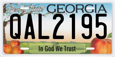 GA license plate QAL2195