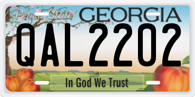 GA license plate QAL2202