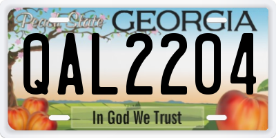 GA license plate QAL2204