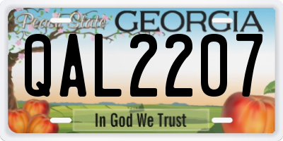 GA license plate QAL2207