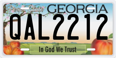 GA license plate QAL2212