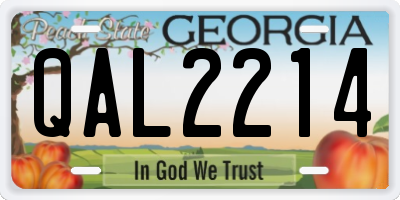 GA license plate QAL2214