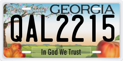 GA license plate QAL2215