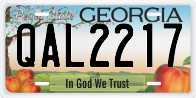 GA license plate QAL2217