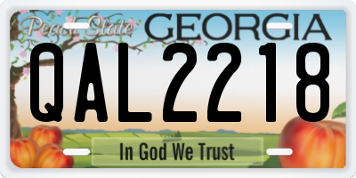 GA license plate QAL2218