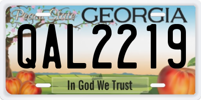 GA license plate QAL2219