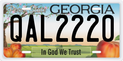 GA license plate QAL2220